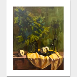 Still life painting "greens and yellows" Posters and Art